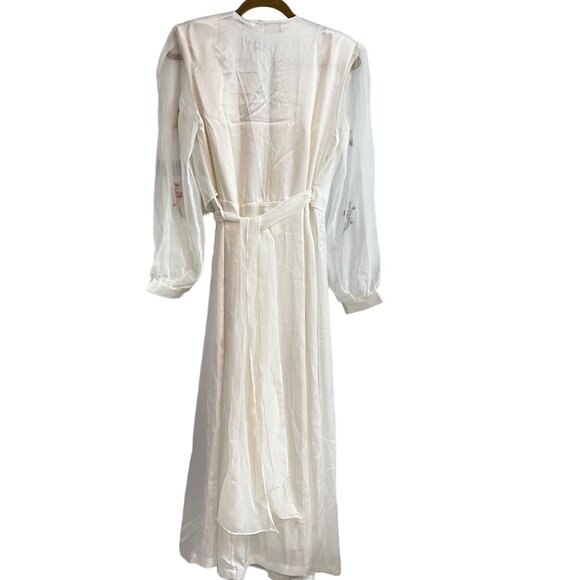Vintage Victoria's Secret Peignoir 1980s Embroidered Nightgown & Robe Set P/S NW - Picture 8 of 16
